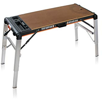 Smarty Tavolo da Lavoro Pieghevole Professionale Multifunzione per Fai Da Te | Banco da Lavoro e Trabattello Richiudibile Portatile in Alluminio, Acciaio e MDF | Portata fino a 240 Kg