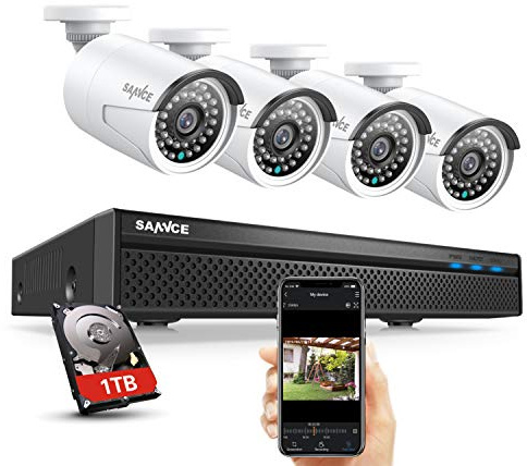 SANNCE 8CH 4K POE CCTV Camera Systems, 8MP Network Video Recorder PoE 8 Channel NVR with 3MP Outdoor Security IP Cameras and 1TB HDD Audio Recording, Metal Casing, P2P, Motion Alert and Screenshot