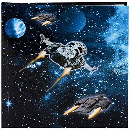 goldbuch Poesiealbum, Raumschiff, 96 weiße Seiten, 16,5 x 16,5 cm, Kunstdruck, Dunkelblau, 41570
