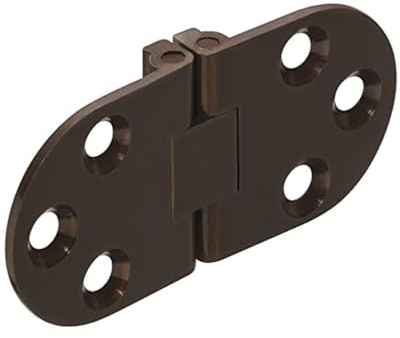 Gedotec Möbelscharnier Messing Klapptisch-Scharnier für Klapp- und Nähmaschinen-Tische | Tischscharnier messing - brüniert poliert | 30 x 65 mm | Möbelbeschläge | 1 Stück - Scharnier zum Einlassen