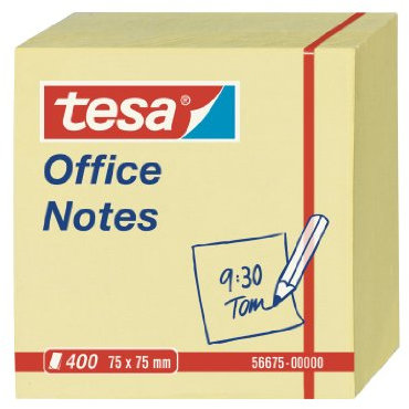 tesa Notes Haftnotizen, 400 Blatt, gelb, 7,5cm x 7,5cm, 56675-00000-05