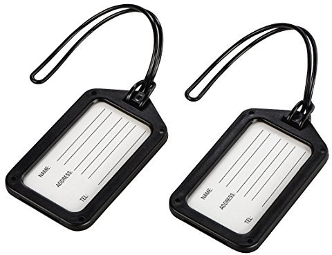 Hama Kofferanhänger mit Adressschild, 2er-Set, Schwarz