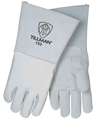 John Tillman Small 14 Pearl Gray Premium Elkskin CottonFoam Lined Stick Welders Gloves with Welted Fingers and Kevlar Thread Locking Stitch (TIL750S)