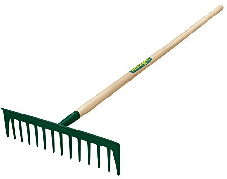 LEBORGNE - Râteau Duopro 14 Dents Droites Manche Bois Certifié PEFC 100% - Outillage de Jardin - Râteaux - Pour Ratissage, Nivelage, Épandage - Professionnels BTP et Jardinage
