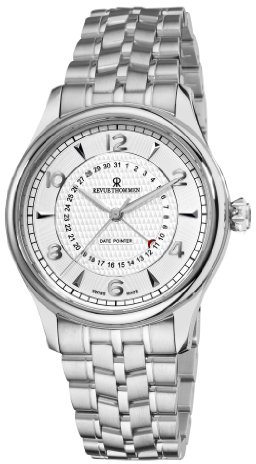 Revue Thommen Herren-Armbanduhr 10012-2132, XLarge Datumsanzeige, analoges Display, Schweizer Automatik, Silber, Armband
