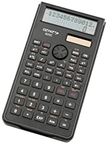 Genie 82 SC- Calcolatrice tascabile con coperchio di protezione, display con 2 righe, 10 cifre, nero