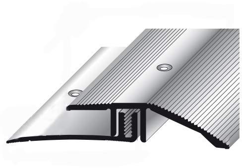 Ausgleichsprofil Laminat/Parkett, 7-15 x 44 mm, Alu. eloxiert, gebohrt, edelstahlfarbend