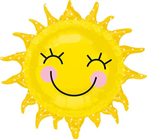 Amscan 2451901 - Super Shape Folienballon lachende Sonne, 74 x 71 cm, Heliumballon
