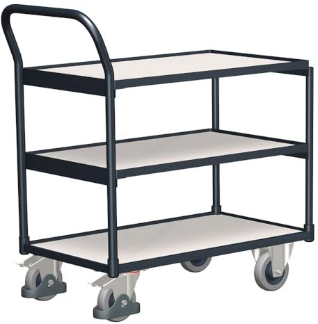 ESD Tischwagen mit 3 Ladeflächen RAL7024 Graphitgrau Rollwagen Etagenwagen