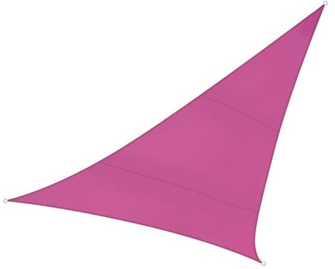 Perel Voile d'ombrage, Toile ombrage, Toile extérieure terrasse, imperméable, Protection Contre UV, 3 Anneaux en O en Acier Inoxydable, 5 x 5 x 5 m, 160 g/m², Polyester, Triangulaire, Fuchsia