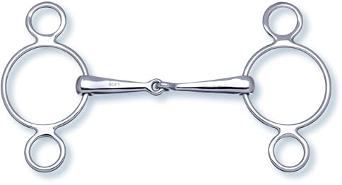 Stübben Gebiss 2283 3-Ring Trense 2 in 1-14,5 cm - 16 mm - Edelstahl