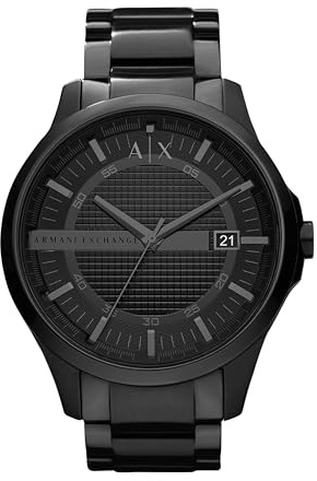 A|X Armani Exchange Men's Watch, Three-Hand Black Stainless Steel Watch for Men