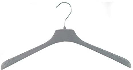 SONDERPOSTEN !!! Samt Kleiderbügel für Oberteile & Blusen, 38 cm, grau, NEU, 15 Stück | NEU