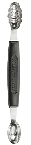 Messermeister Double-Ended Scalloped & Oval Melon Baller - Creates 2 Different Shapes - AISI420 Stainless Steel & Soft-Grip Handle