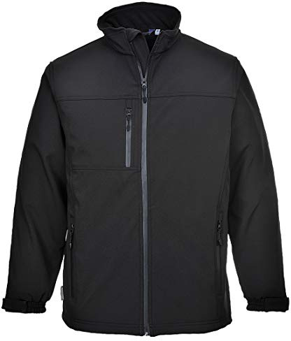 Portwest Chaqueta Softshell (3 Capas), Tamaño: M, Color: Negro, TK50BKRM