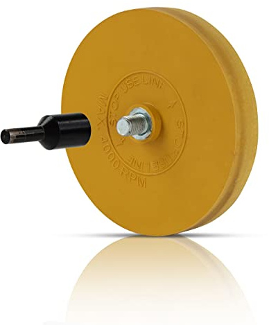 ABN Rubber Eraser Wheel 4in Pad & Adapter 1-Pack – Pinstripe, Adhesive Remover, Vinyl Decal, Graphics Removal Tool