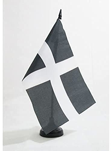 AZ FLAG Saint Piran bordsflagga 21 x 14 cm - liten kontorsflagga från Cornwall - Bretagne 14 x 21 cm