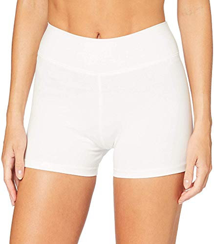 4How Damen Tights Unterrock kurz eng Sport Sporthose Radlerhose Fitness Pole Yoga Shorts Tanzen Hotpants Volleyball Shorts weiß S