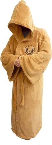 Star Wars Bademantel - Jedi-Design mit Kapuze und Taschen - weicher Fleece Morgenmantel - Geschenke für Herren Damen Erwachsene Fans