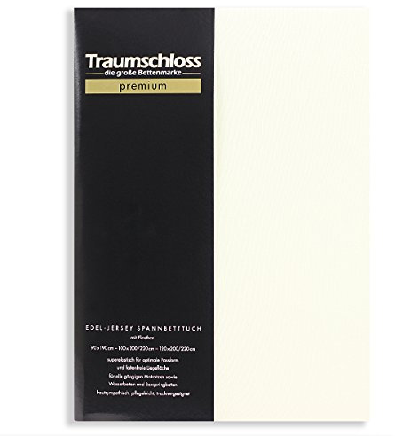 Traumschloss Edel-Jersey Spannbetttuch Premium | Mako Baumwolle mit Elasthan | Hautsympathisch, samtweich & angenehm zur Haut 180-200x200-220 Schnee