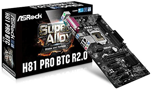 ASRock H81 PRO BTC R2.0 S1150 Intel H81 2x DDR3 Motherboard - Grey
