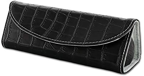 SilberDream Reiseschmuckbox Leder schwarz für Armbänder, Ketten, Ohrringe und Anhänger Schmuckbox dreieckig zum Schmucktransport LB173S