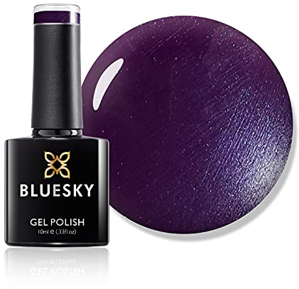Bluesky Gel Nail Polish, Violette Sparkle 80543, Dark Purple Glitter Long Lasting, Chip Resistant, 10 ml (Requires Drying Under UV LED Lamp)