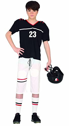 FIESTAS GUIRCA Champion Quarterback Kostüm Kinder Teenagers - 10-12 Jahre - American Football Kostüm Kinder - Schulterpolster Football Kostüm Footballspieler, Fasching Teenager Kostüm Jungen Karneval