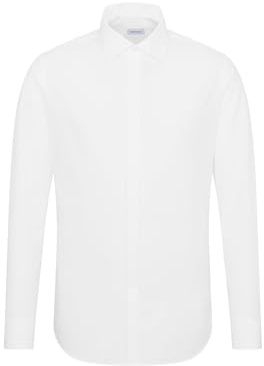 Seidensticker Uomo Modern Kent Party Camicia, Bianco (White 1), 43