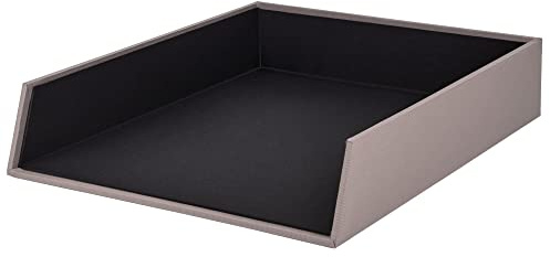 Rössler SOHO Briefablage A4 | Dokumentenablage A4 | Schreibtisch Organizer aus Papier | Ablagefächer stapelbar | Büro Organizer Schreibtisch Zubehör | 32 x 26 x 6 cm | 1 Stück | Farbe: Grau | Taupe | Ablagefächer stapelbar, Dokumentenablage für Briefe, Unterlagen, Akten und Schreibtischorganisation