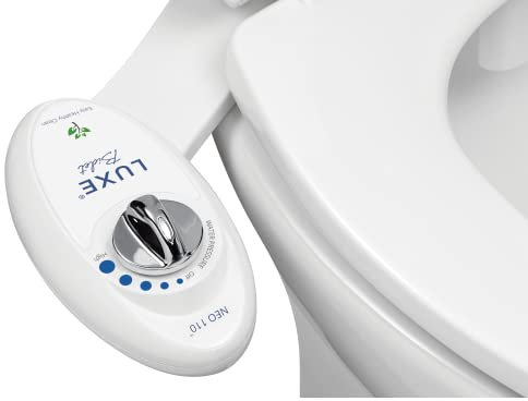 Luxe Bidet Neo 110 - Non-Electric Bidet Toilet Attachment w/ Single Nozzle and Adjustable Water Pressure (White and White)