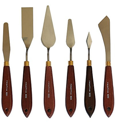 Malmesser Set Malspachtel Metall Künstlerspachtel für Acryl Öl, 6 Stück
