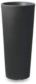 Maceta color antracita, de resina, modelo génesis, redonda, alta, 85 x 38 cm