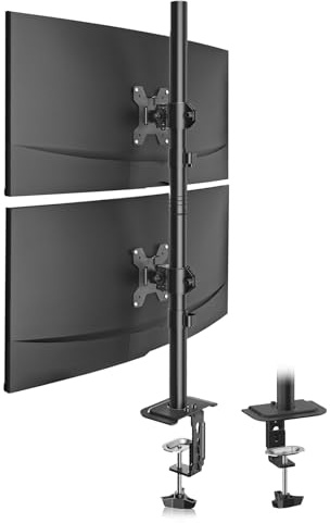 Monitor Arm Desk Mount, 80cm Pole Height Adjustable Tall Stands for 2 Monitors, Dual Monitor Stand for 13-34 inch LCD/LED Screens Rotate 360 Swivel 45 Up to 10kg with VESA 75/100mm