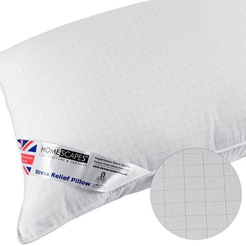 HOMESCAPES Oreiller Anti-Stress en Microfibre et Fibres de Carbone, Oreiller rectangulaire 50 x 75 cm, Soutien Souple-Moyen