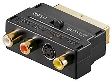 Goobay 50499 Adattatore Audio Video SCART a Composito e S-Video, IN/OUT, Nero