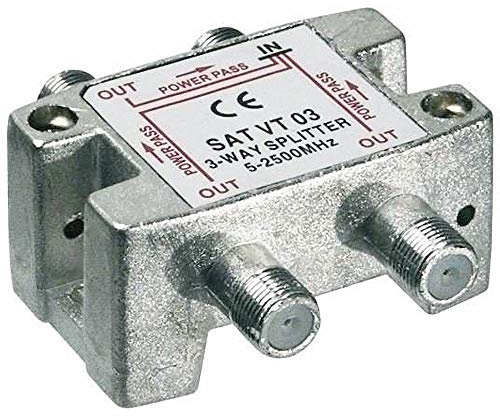 Goobay 3-fach Sat-Verteiler 100dB 5-2500 MHz digital-tauglich silber