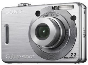 Sony Cyber-shot DSC-W55 Digital Camera - Silver (7.2MP, 3x Optical Zoom) 2.5 inch LCD