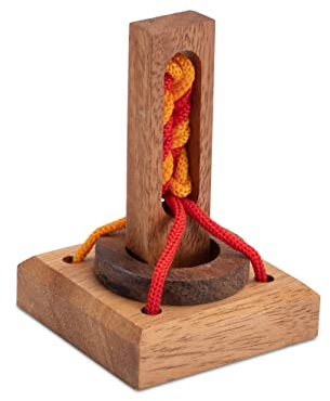 Verrückter Ring - Schnurpuzzle - Denkspiel - Knobelspiel - Geduldspiel - Logikspiel aus Holz