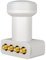 Megasat 0401074 9120625 HD-Profi Quad-LNB Teilnehmer-Anzahl: 4 Feedaufnahme: 40mm vergoldete Anschluesse, Wetterschu, Weiß