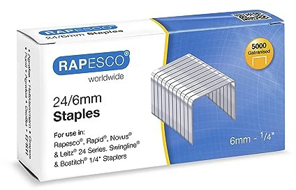 Rapesco S24602Z3 Typ 24/6 mm (No.16) Verzinkte Heftklammern, 5000 Stück
