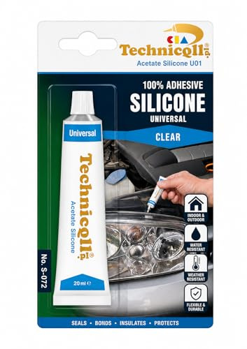 Technicqll CLEAR COLOURLESS SILICONE ADHESIVE GLUE 20ml UNIVERSAL