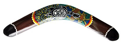Ciffre 40cm Bumerang Bummerang Boomerang Deko Schildkröte Holz Bemalt Fair Trade