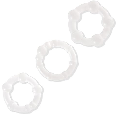 Lovehoney Triple Cock Ring Set Adult Sex Toy Adult for Men, Clear