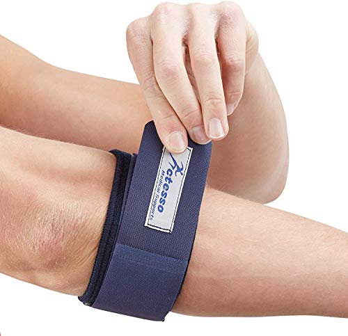 Actesso Ellenbogenbandage für Tennisarm - Lindert Epicondylitis, Tennisellenbogen, Golferellenbogen und Sehnenscheidenentzündung (Universalgröße - links oder rechts)