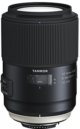 Tamron SP AF 90 mm F/2.8 Di VC USD Macro 1:1 - Objetivo para cámaras réflex Nikon (estabilizador Imagen VC, Cristal XDL, Sistema IF), Negro