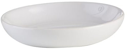 axentia Seifenschale Leander, dekorative Badausstattung, ovale Seifenablage, Seifenhalter ohne Wandmontage, Badaccessoires aus Keramik,ca. 10,5 x 10,5 x 2 cm, weiß