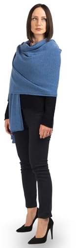 Dalle Piane Cashmere Damen Stola 100% Kaschmir | Hochzeitsschal und Abendstola für Zeremonien und Reisen, 60x205 cm, vier Jahreszeiten, Geschenk für Sie, Made in Italy