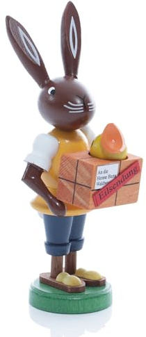 Rudolphs Schatzkiste Osterfigur Hase Postbote Höhe ca 9 cm NEU Osterdeko Osterhasenfigur Ostern Osterei Frühling Erzgebirge Seiffen Hase Post Briefe Pakete