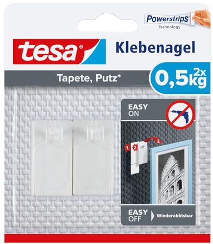 tesa 77772-00000-00 colla per unghie Carta da parati e gesso Confezione da 2 fino a 0,5 kg